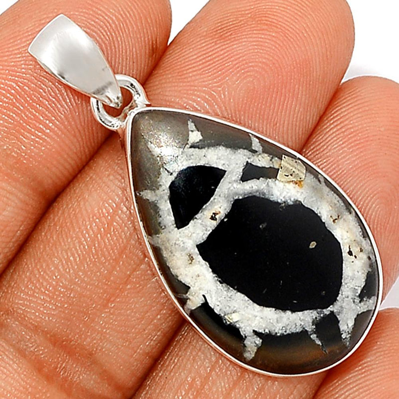 1.6"  Black Septarian Pendants - BSRP168