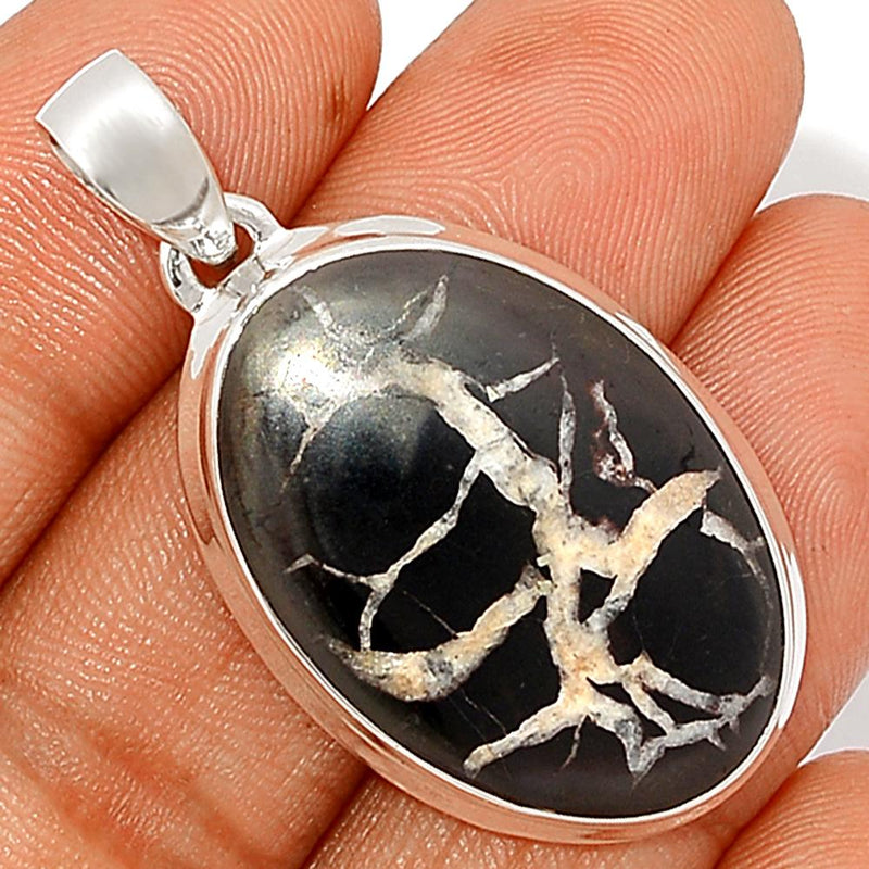1.6"  Black Septarian Pendants - BSRP174