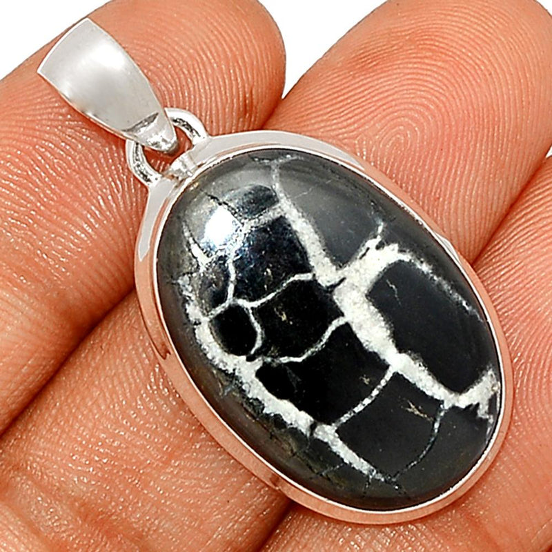 1.5"  Black Septarian Pendants - BSRP183