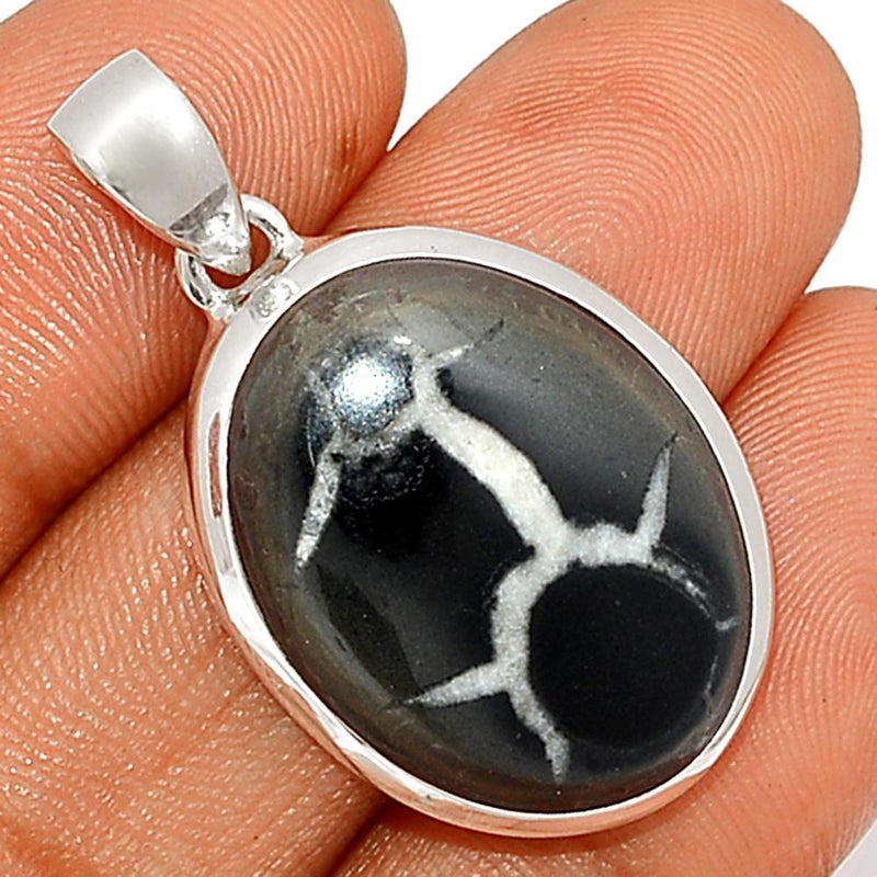 1.3"  Black Septarian Pendants - BSRP185