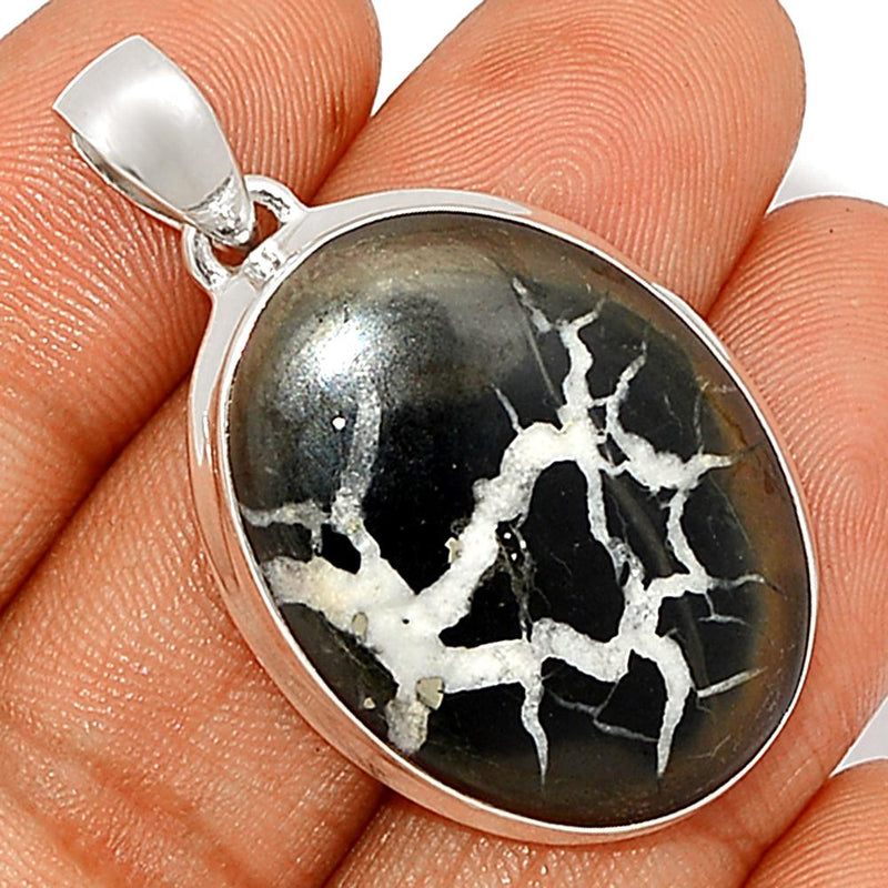 1.6"  Black Septarian Pendants - BSRP186