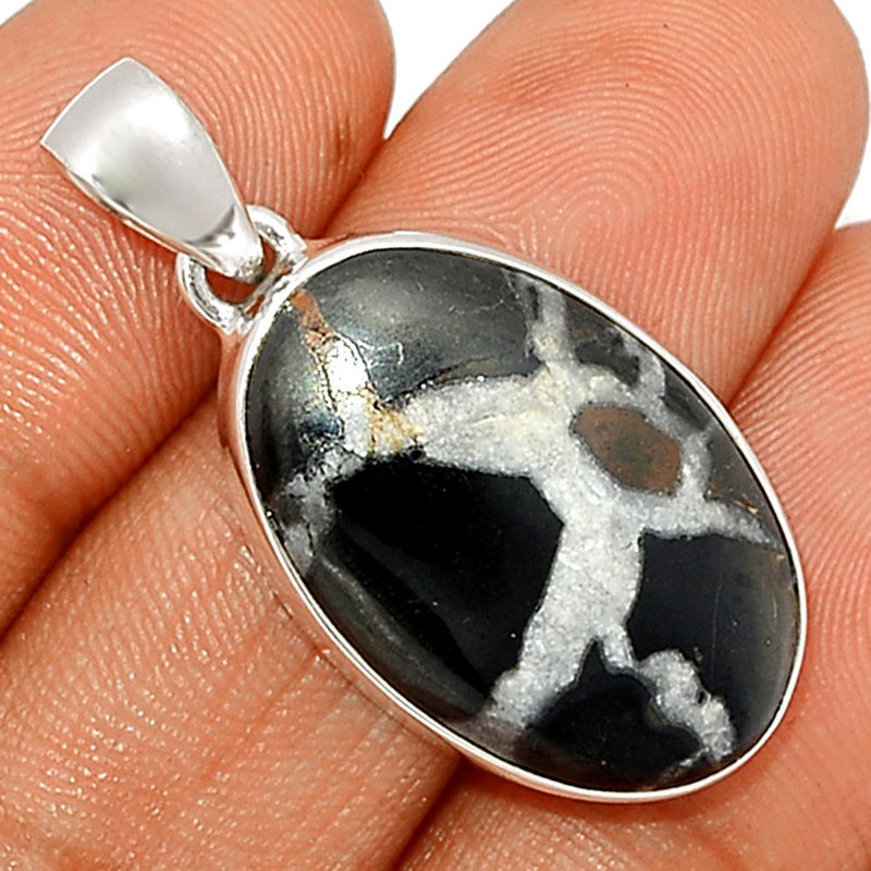 1.3"  Black Septarian Pendants - BSRP197