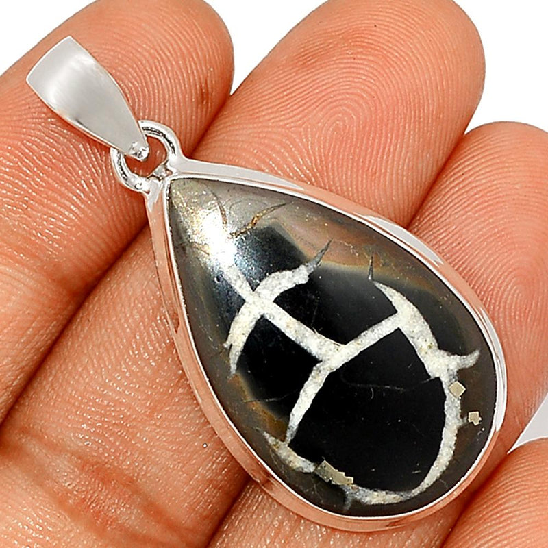 1.7"  Black Septarian Pendants - BSRP200