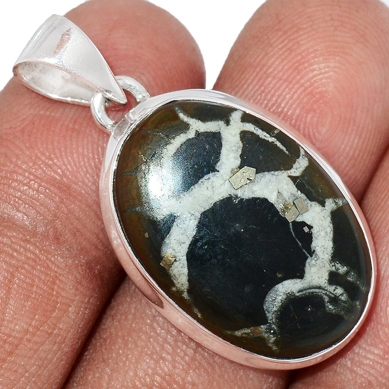 1.3" Black Septarian Pendants - BSRP214