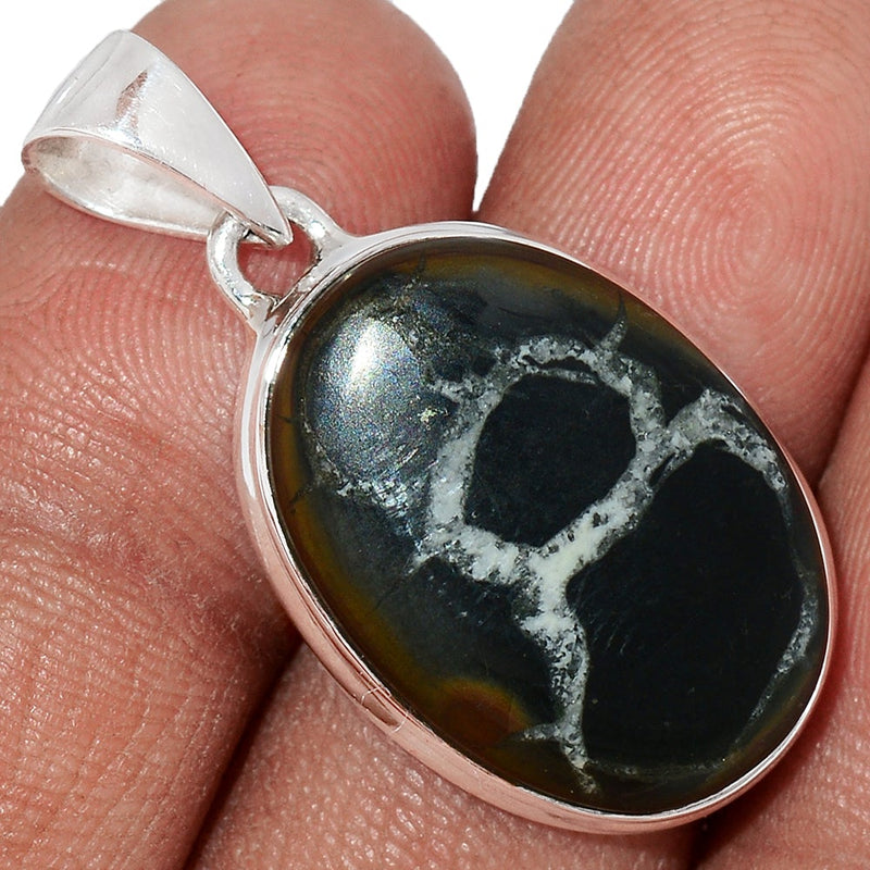 1.3" Black Septarian Pendants - BSRP215