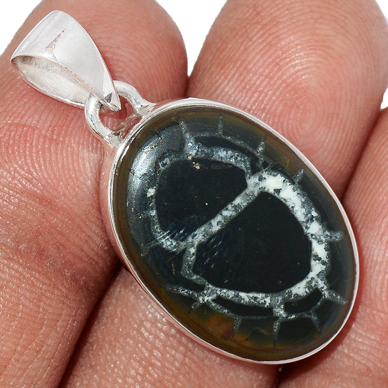 1.3" Black Septarian Pendants - BSRP226