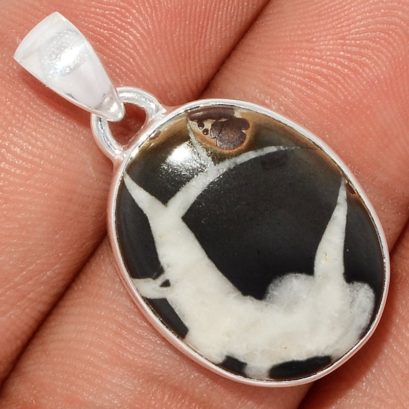 1.2" Black Septarian Pendants - BSRP295