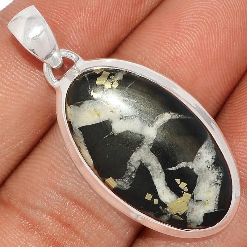 1.6" Black Septarian Pendants - BSRP301