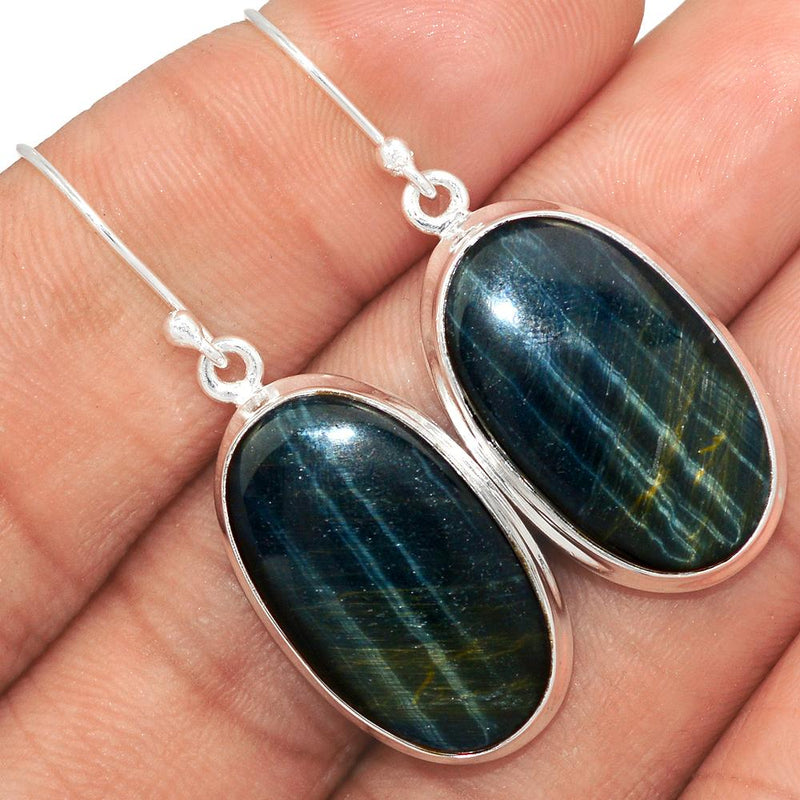 1.7" Blue Tiger Eye Earrings - BTEE120