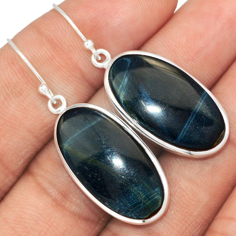 1.7" Blue Tiger Eye Earrings - BTEE122