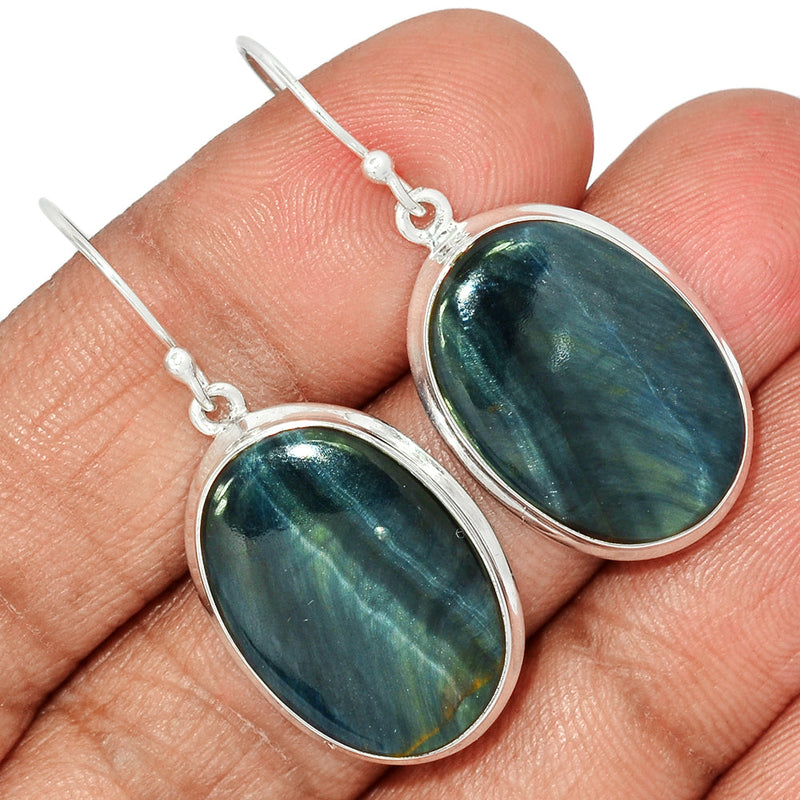 1.6" Blue Tiger Eye Earrings - BTEE252