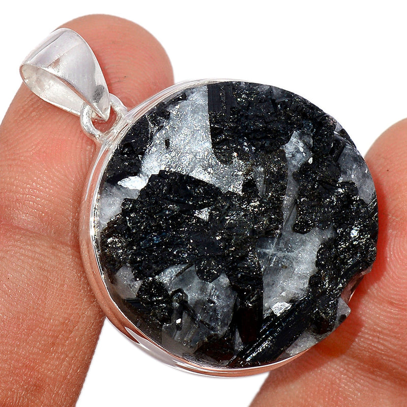 1.6" Black Tourmaline In Quartz Rough Pendants - BTIP43
