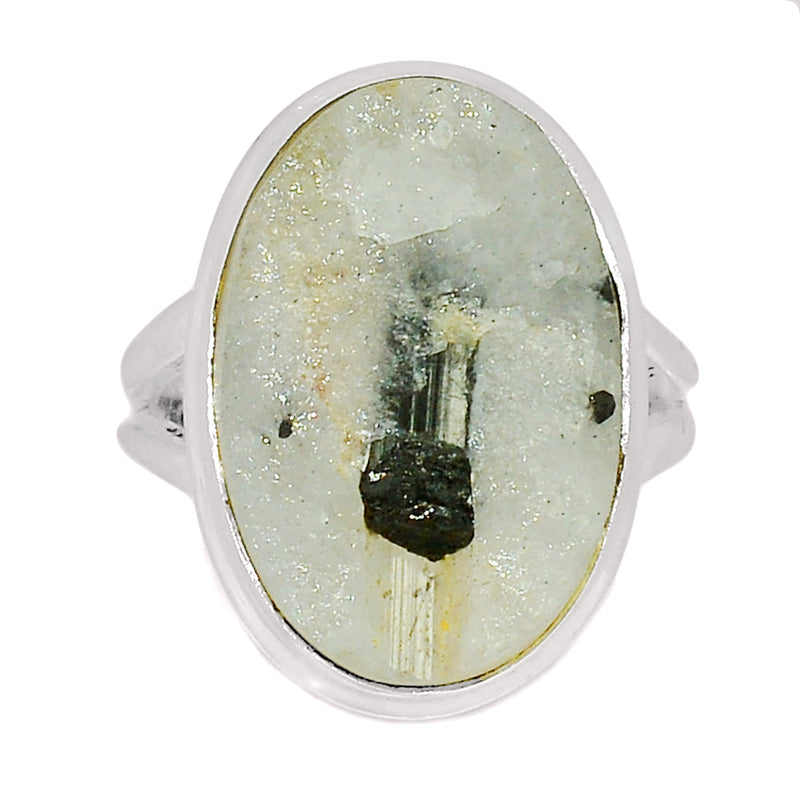 Black Tourmaline In Quartz Ring - BTIR140