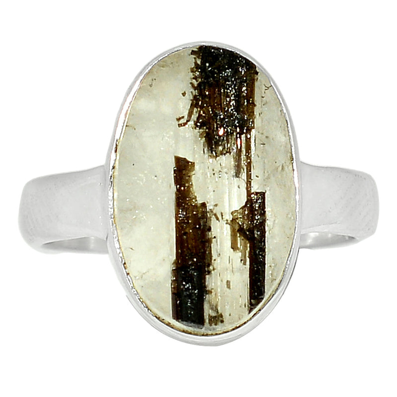 Black Tourmaline In Quartz Rough Ring - BTIR84