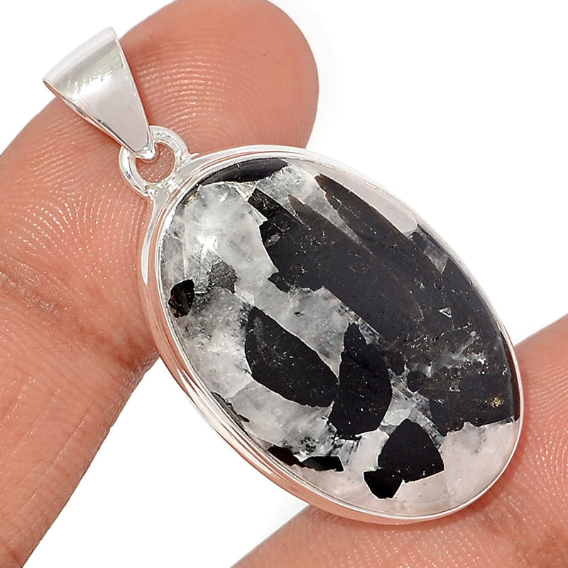 1.5" Black Tourmaline In Quartz Cabochon Pendants - BTQP37