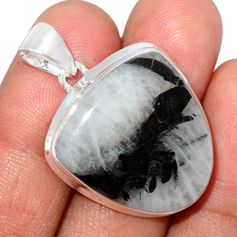 1.5" Black Tourmaline In Quartz Pendants - BTQP3
