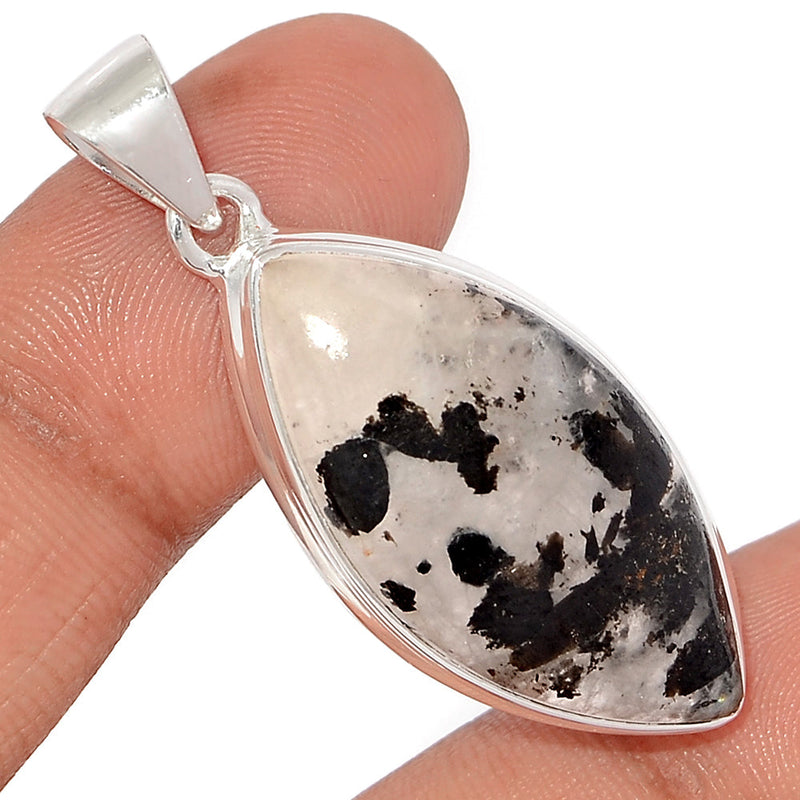 1.6" Black Tourmaline In Quartz Cabochon Pendants - BTQP49