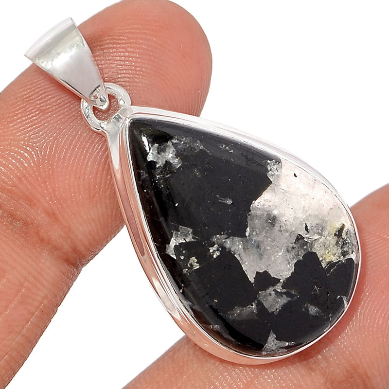 1.5" Black Tourmaline In Quartz Cabochon Pendants - BTQP50