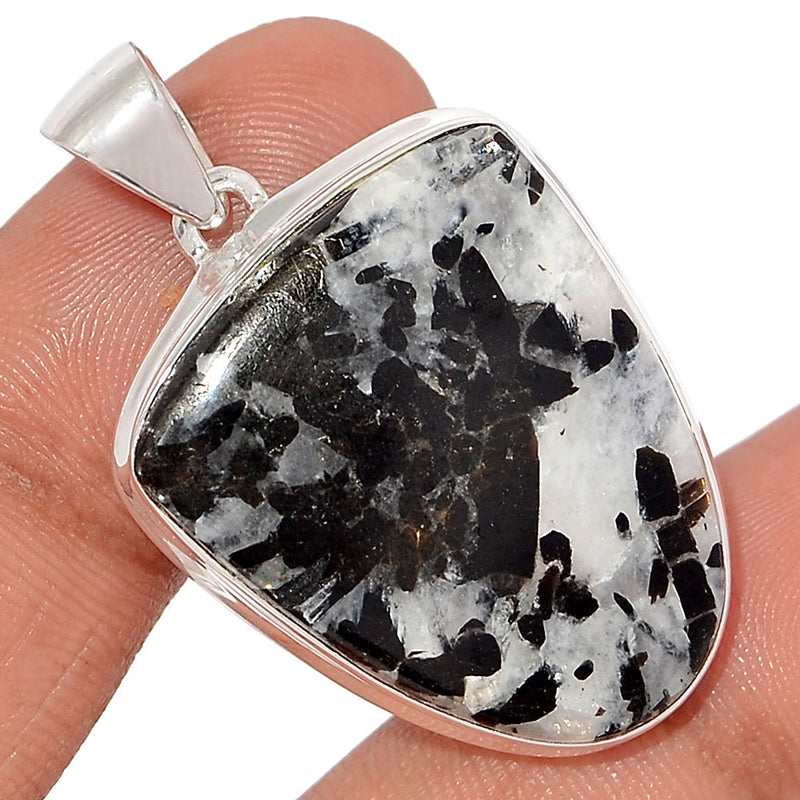 1.5" Black Tourmaline In Quartz Cabochon Pendants - BTQP51