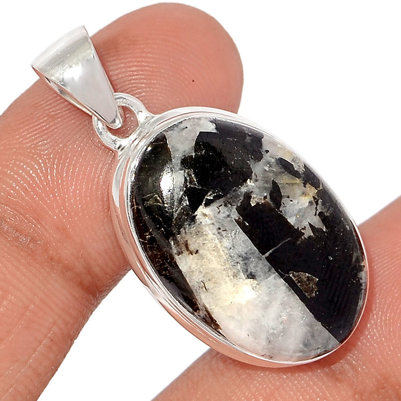 1.3" Black Tourmaline In Quartz Cabochon Pendants - BTQP58