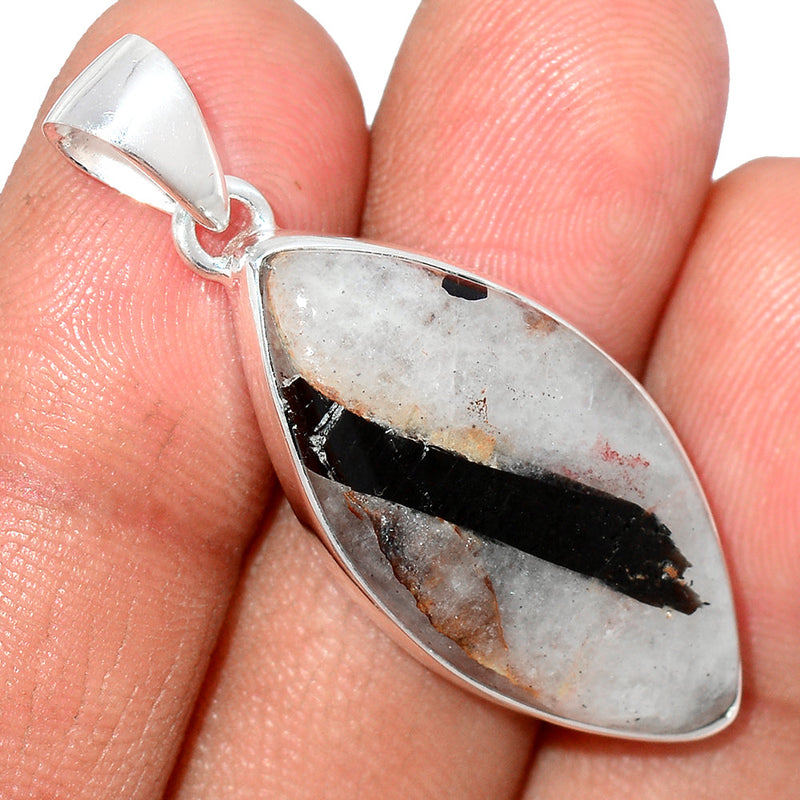 1.6" Black Tourmaline In Quartz Pendants - BTQP5