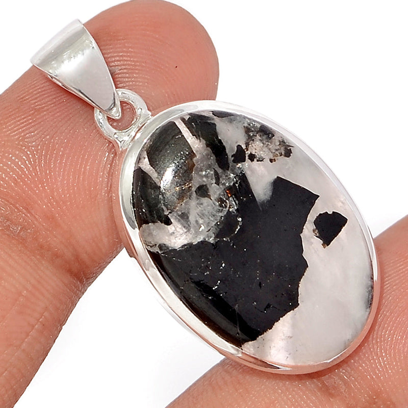 1.5" Black Tourmaline In Quartz Cabochon Pendants - BTQP62