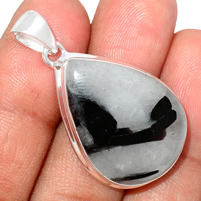 1.6" Black Tourmaline In Quartz Pendants - BTQP6