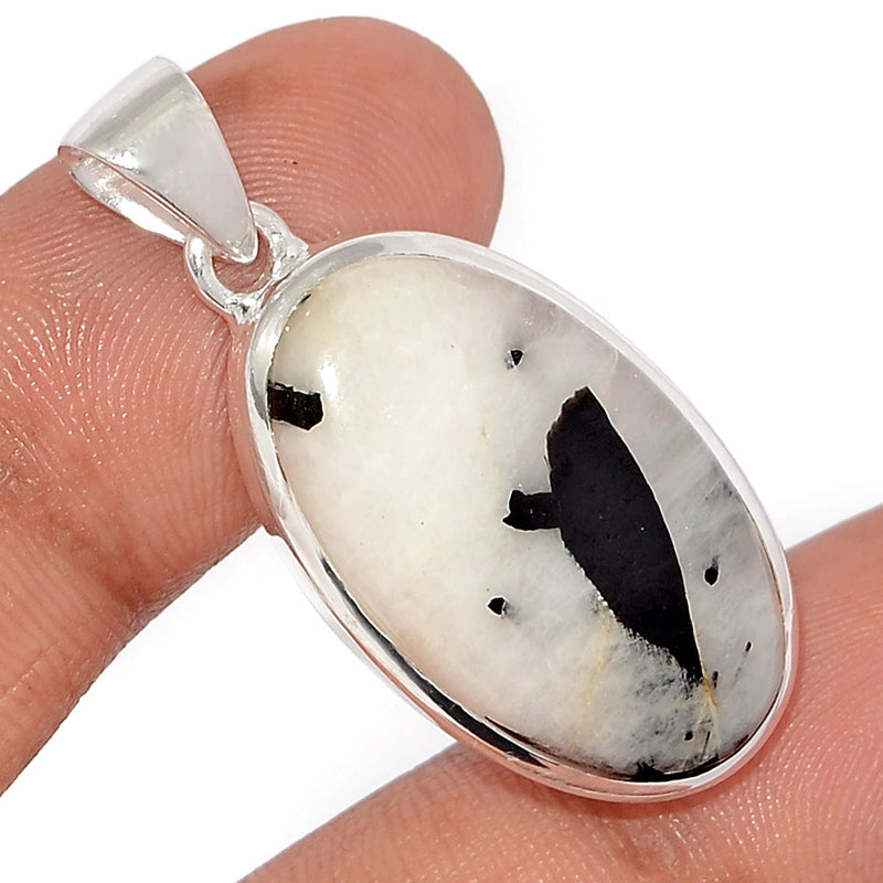 1.5" Black Tourmaline In Quartz Cabochon Pendants - BTQP72