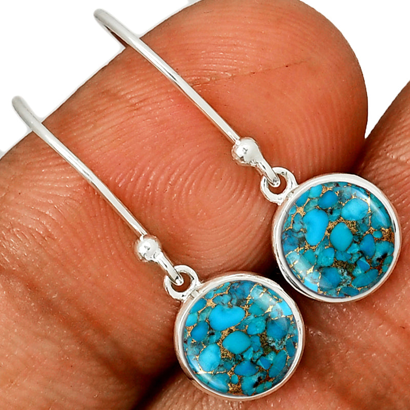 7*7 MM Round - Blue Copper Turquoise Earrings - CB-E902BCT Catalogue