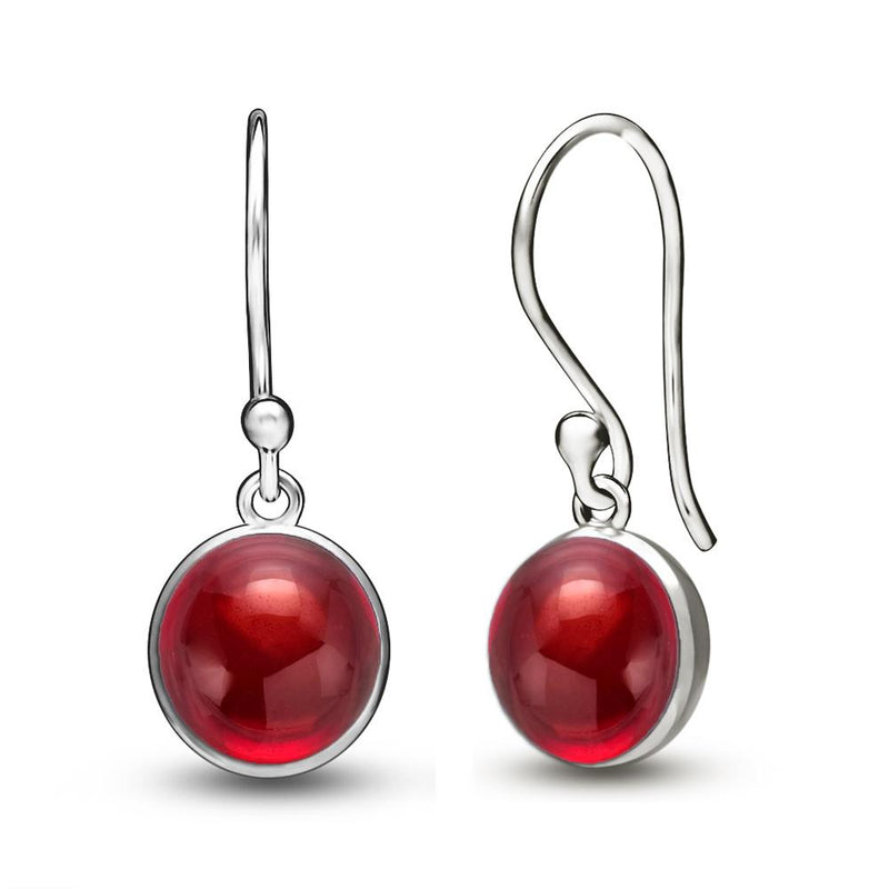 7*7 MM Round - Garnet Cabochon Earrings - CB-E902GC Catalogue