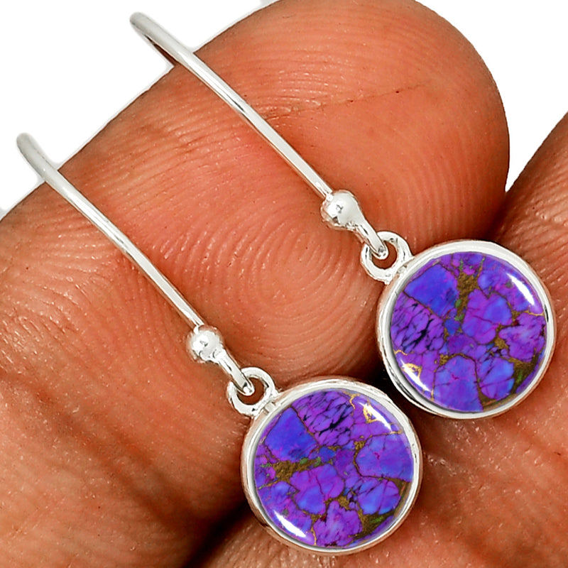 7*7 MM Round - Purple Copper Turquoise Earrings - CB-E902PCT Catalogue