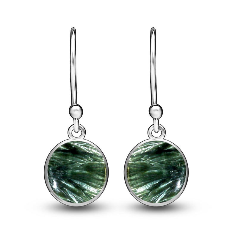 7*7 MM Round - Seraphinite Earrings - CB-E902SRP Catalogue