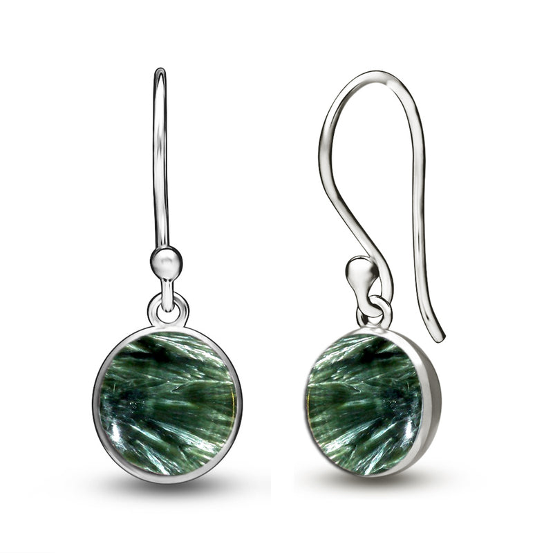 7*7 MM Round - Seraphinite Earrings - CB-E902SRP Catalogue