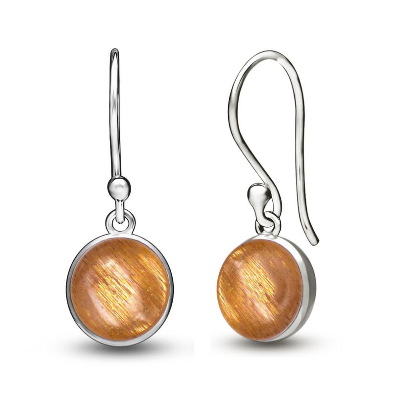 7*7 MM Round - Sunstone Earrings - CB-E902SS Catalogue