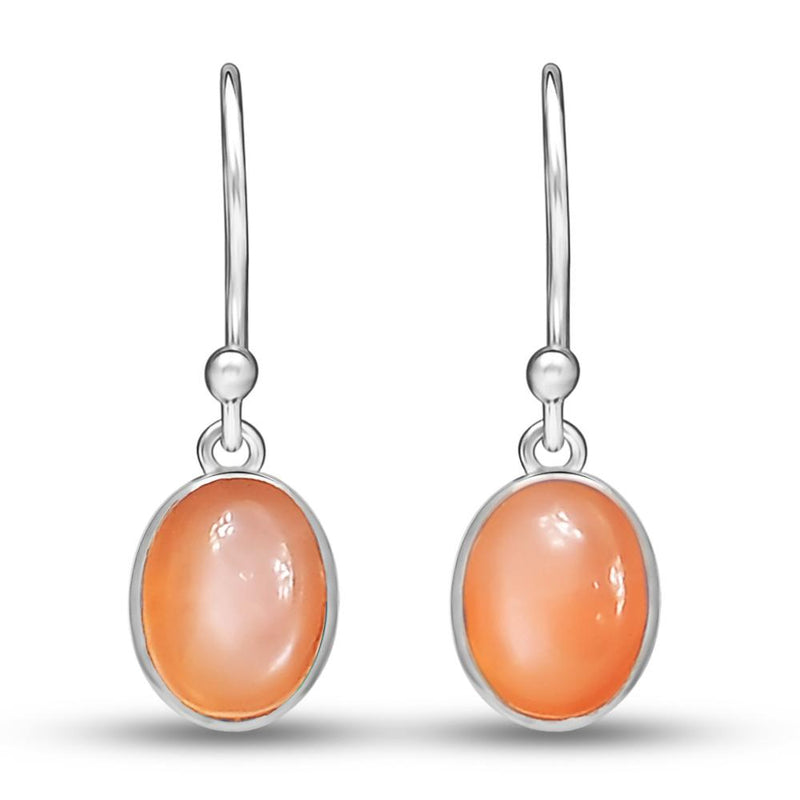 6*8 MM Oval - Peach Moonstone Jewelry Earrings - CB-E904PM Catalogue