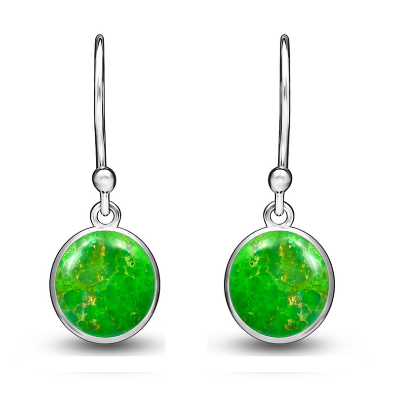 8*8 MM Round - Green Mohave Turquosie Earrings - CB-E905GMT Catalogue