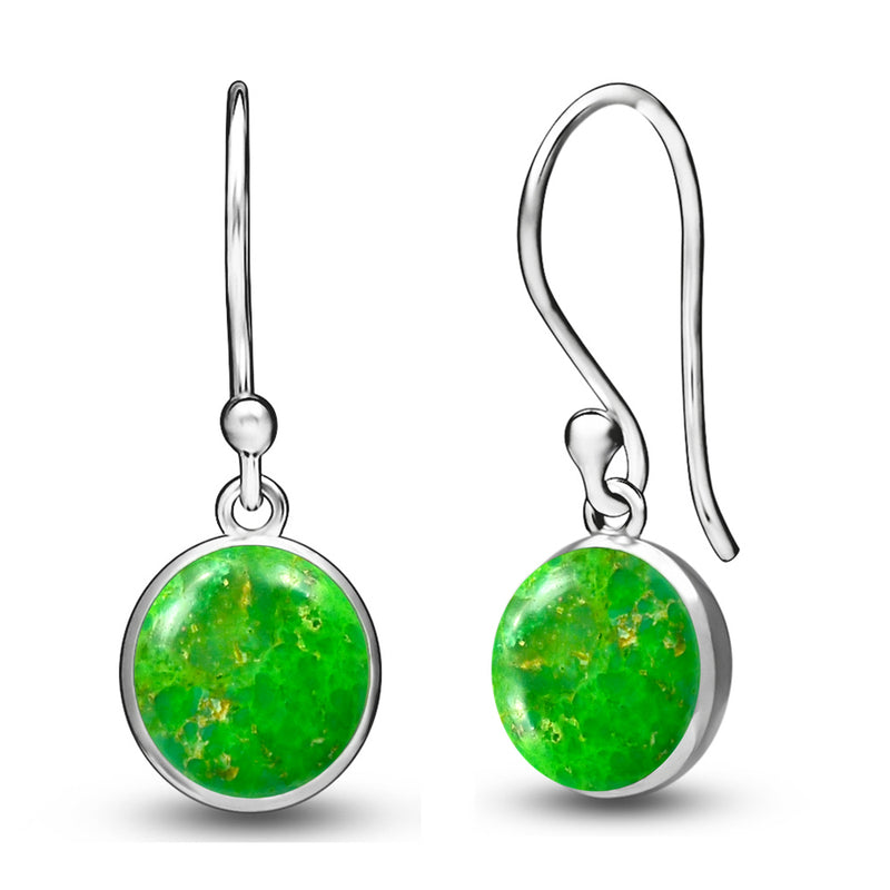 8*8 MM Round - Green Mohave Turquosie Earrings - CB-E905GMT Catalogue