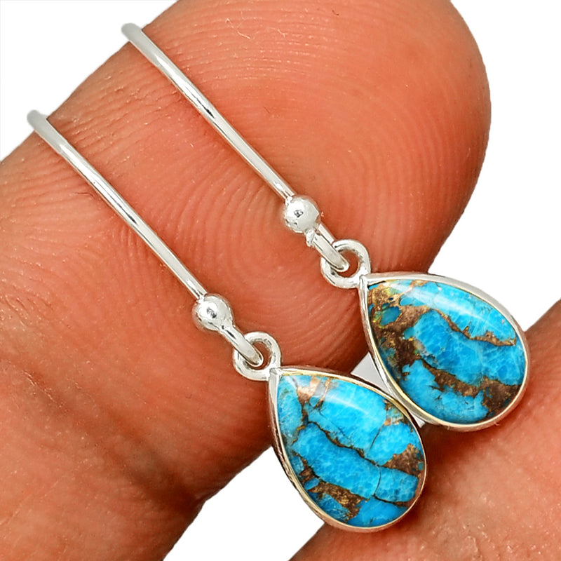 10*7 MM Pear - Blue Copper Turquoise Earrings - CB-E906BCT Catalogue