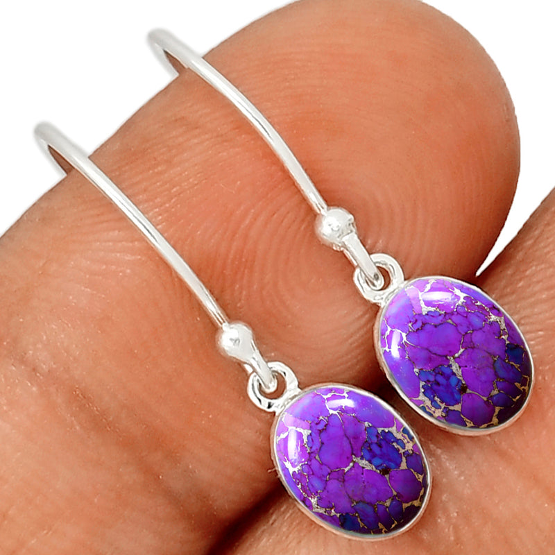 7*9 MM Oval - Purple Copper Turquoise Earrings - CB-E907PCT Catalogue