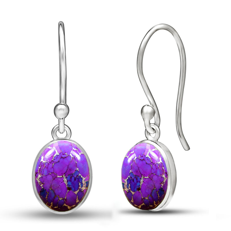 7*9 MM Oval - Purple Copper Turquoise Earrings - CB-E907PCT Catalogue