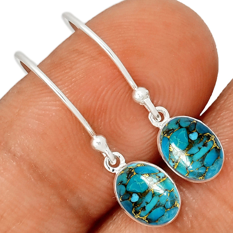 7*9 MM Oval - Blue Copper Turquoise Earrings - CB-E907BCT Catalogue