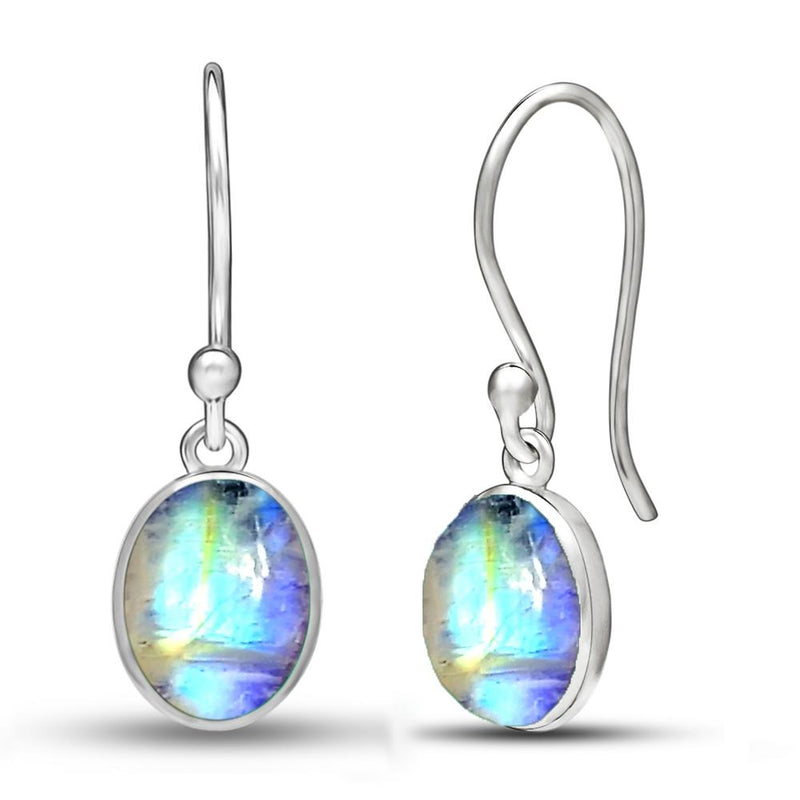 7*9 MM Oval - Rainbow Moonstone Earrings - CB-E907RM Catalogue