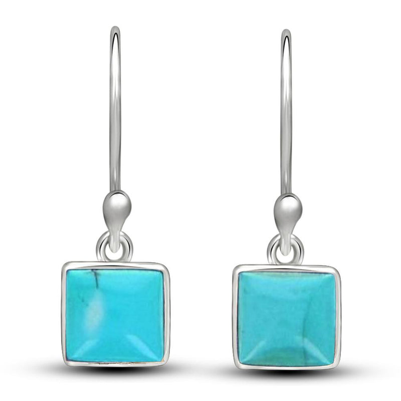 6*6 MM Square - Natural Kingman Turquoise Jewelry Earrings - CB-E908KMT Catalogue