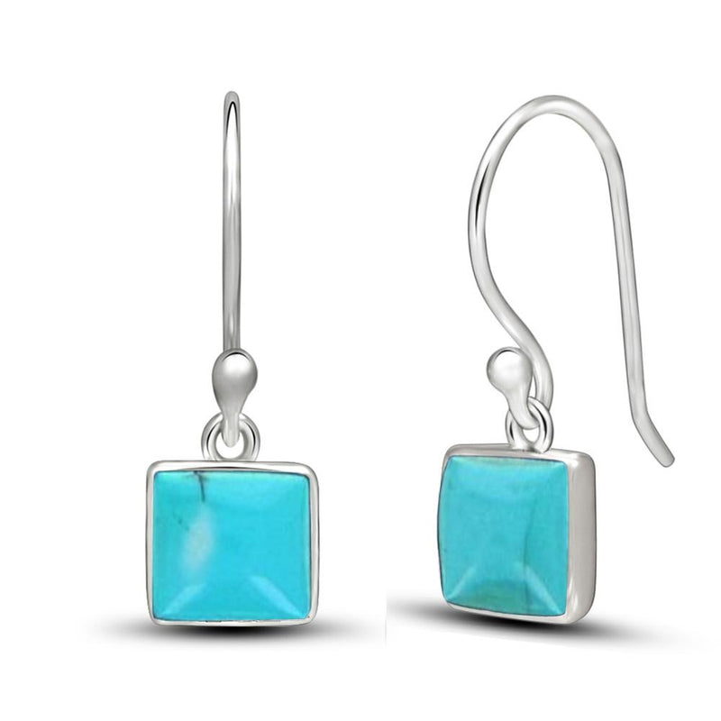 6*6 MM Square - Natural Kingman Turquoise Jewelry Earrings - CB-E908KMT Catalogue