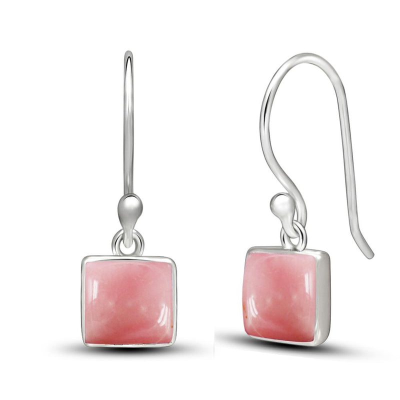 6*6 MM Square - Pink Opal Earrings - CB-E908PO Catalogue