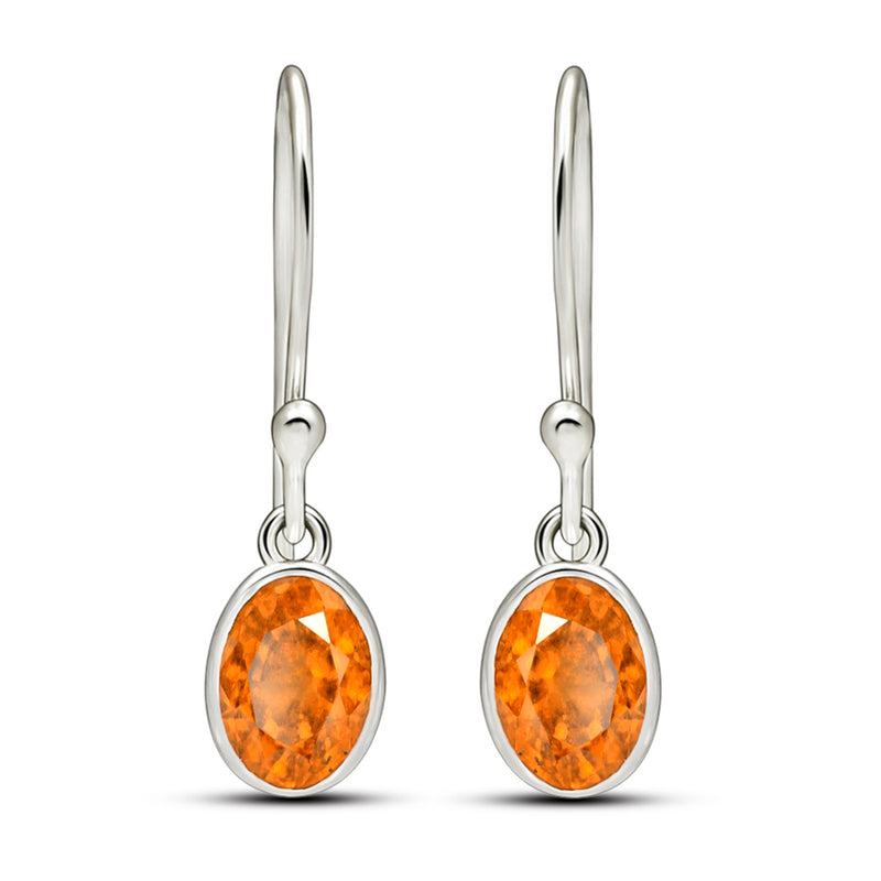 7*5 MM Oval - Mandarin Garnet Faceted Earrings - CB-E915OGF Catalogue