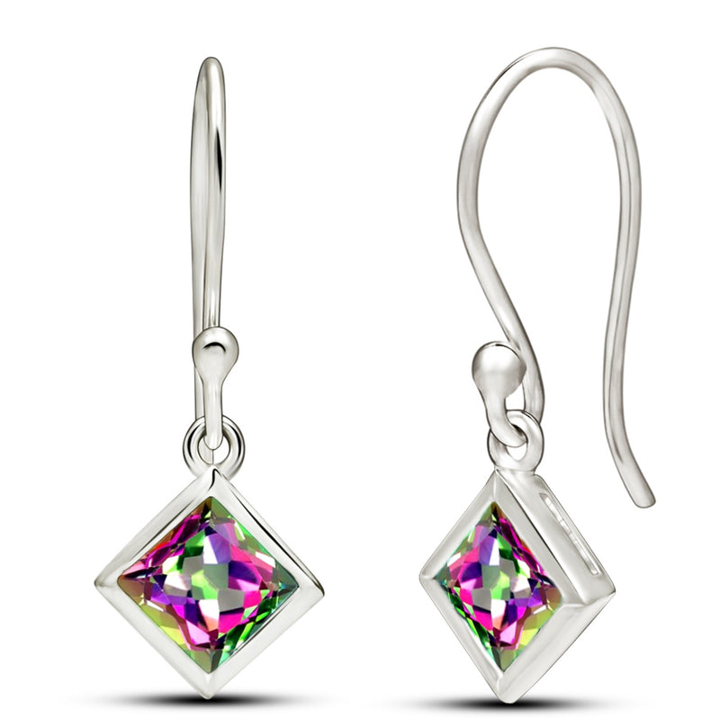 5*5 MM Square - Mystic Topaz Earrings - CB-E916MT Catalogue