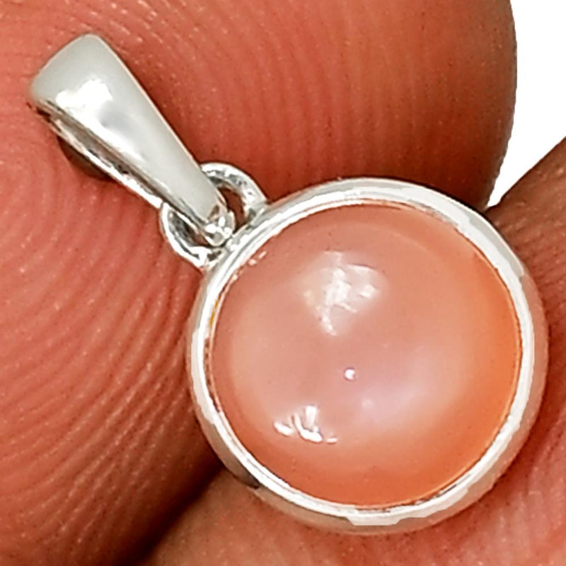 8*8 MM Round - Peach Moonstone Pendants - CB-P702PM Catalogue