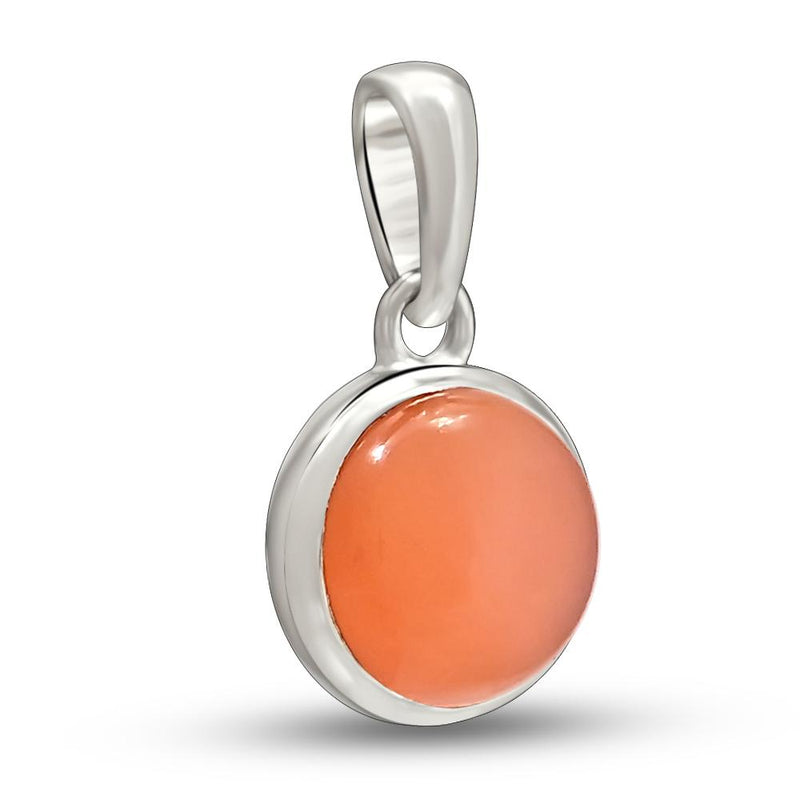 8*8 MM Round - Peach Moonstone Pendants - CB-P702PM Catalogue