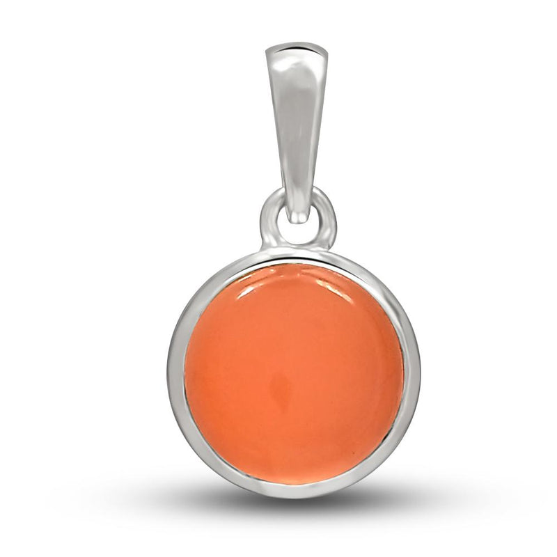 8*8 MM Round - Peach Moonstone Pendants - CB-P702PM Catalogue